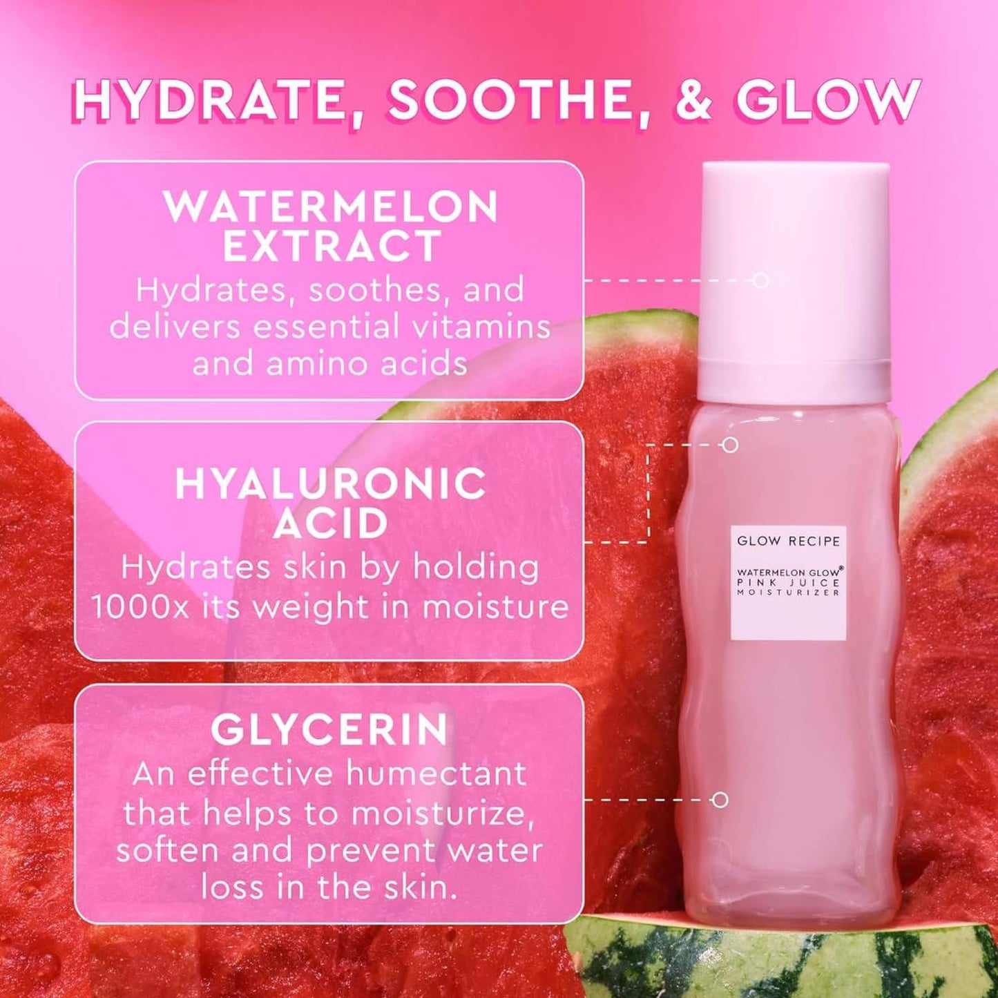 Refillable Pink Juice Hydrating Face Moisturizer for Women & Men - Korean Skin Care Moisturizer with Hyaluronic Acid for Glass Skin - Lightweight Gel Moisturizer for Dry Skin (60Ml)