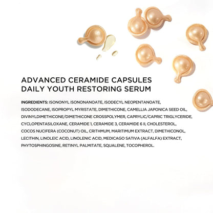 Advanced Ceramide Anti-Aging Serum Capsules, Skincare Gift for Women, Minimizes Wrinkles, Boosts Skin Hydration & Radiance, Fragrance-Free