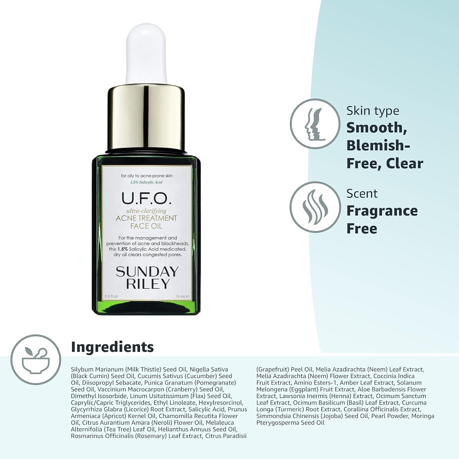 U.F.O. Ultra-Clarifying Salicylic Acid and Tea Tree Acne Treatment Face Oil