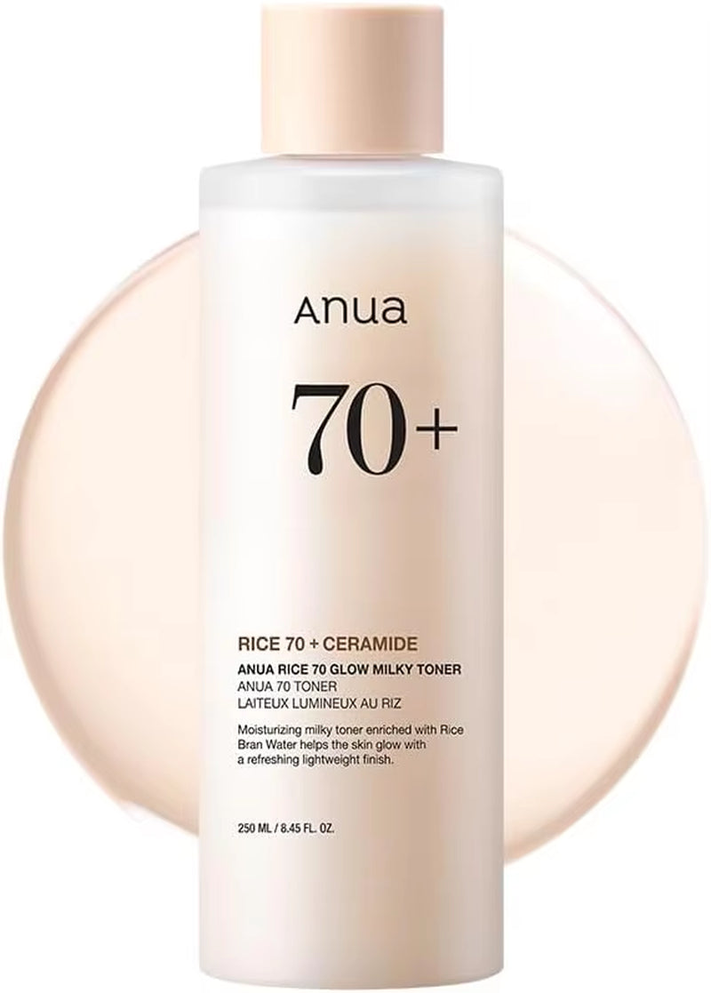 Anua Rice 70 Glowing Milky Toner Brightening Niacinamide Serum Toner Face Toner for Glass Skin Korean Skin Care Beauty Products