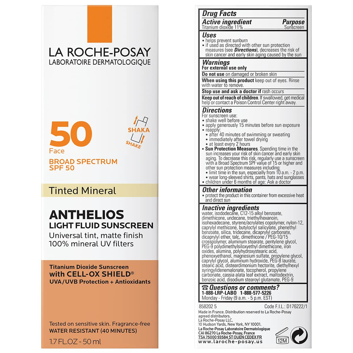 La Roche-Posay Anthelios Tinted Sunscreen SPF 40+ | Broad Spectrum SPF + Antioxidants | Titanium Dioxide & Zinc Oxide Sunscreen | 4 Flexible Shades with No White Cast | Oil Free & Oxybenzone Free