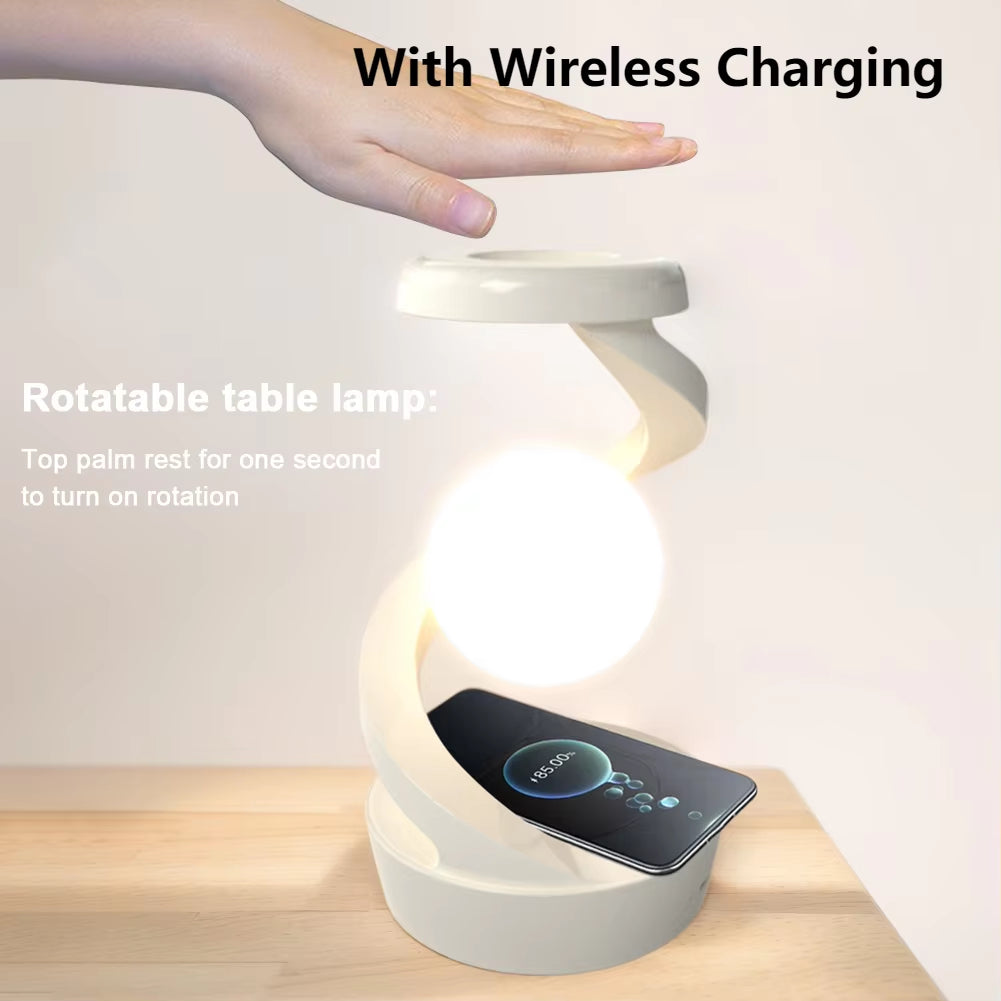 Multifunction Wireless Charger 3D Levitating Ball Lamp RGB Floating LED Night Light Fast Charging Station for Iphone Samsung