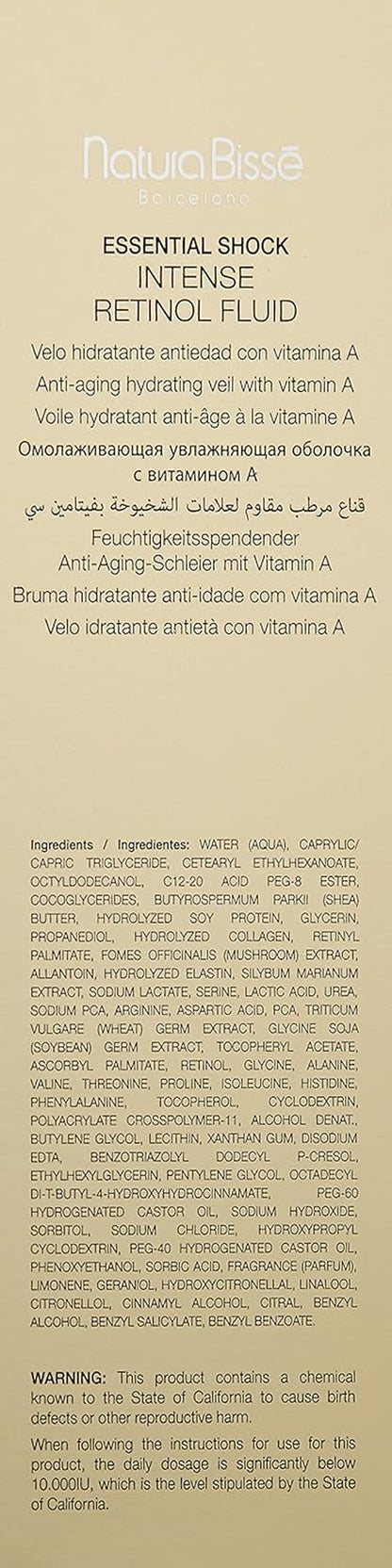 Essential Shock Intense Retinol Fluid | Anti-Aging Hydrating Fluid | Firms, Smooths & Rejuvenates | for All Skin Types, 1.7 Oz
