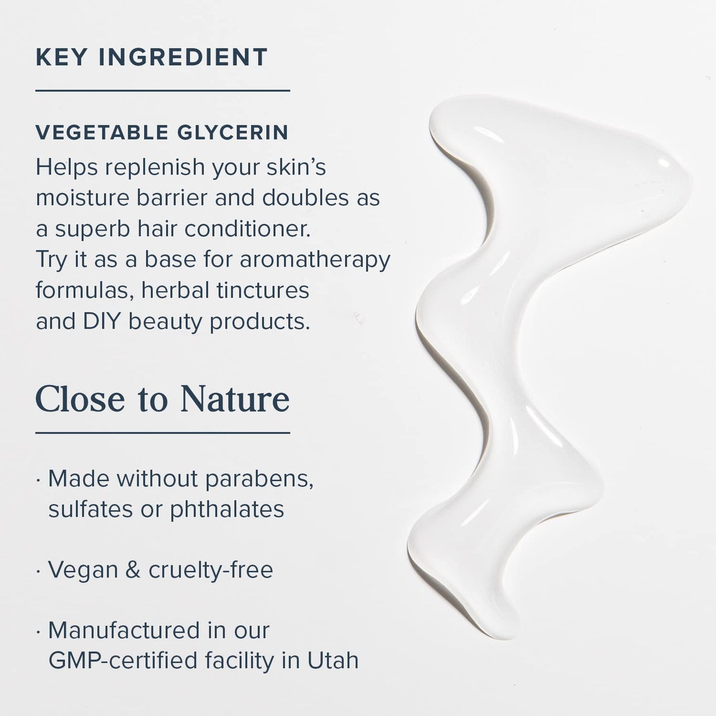 Vegetable Glycerin Soothing Moisturizer, Oil Free Hydration for Skin Care, Hair Care, Face & Body, DIY Beauty Products & More, Soothes & Softens, Made without Parabens, Vegan, 4Oz