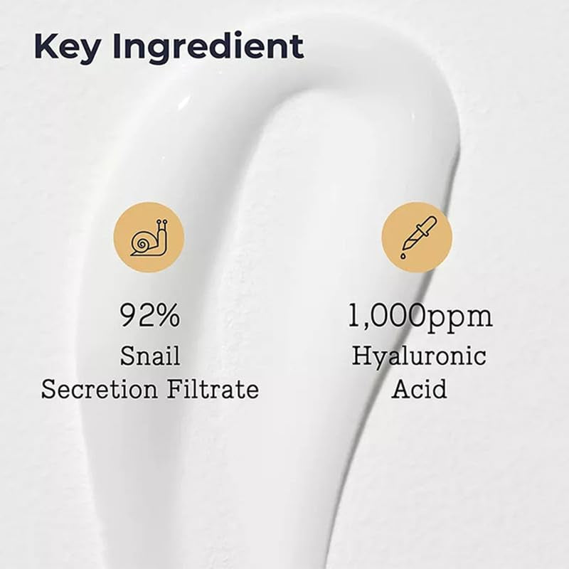 Korean Snail Mucin 93% Moisturizing Cream, Collagen Lifting & Firming Cream, Daily Facial Repair Gel for Dry/Sensitive Skin, Anti-Wrinkle Face Firming, Hydrating Serum Shrink Pores Acne, 3.52 Oz; WNMS