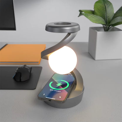 Multifunction Wireless Charger 3D Levitating Ball Lamp RGB Floating LED Night Light Fast Charging Station for Iphone Samsung