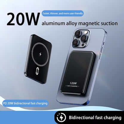 Magnetic Power Bank 50000Mah 120W Wireless Fast Charger for Iphone Samsung Xiaomi Portable Battery Powerbank