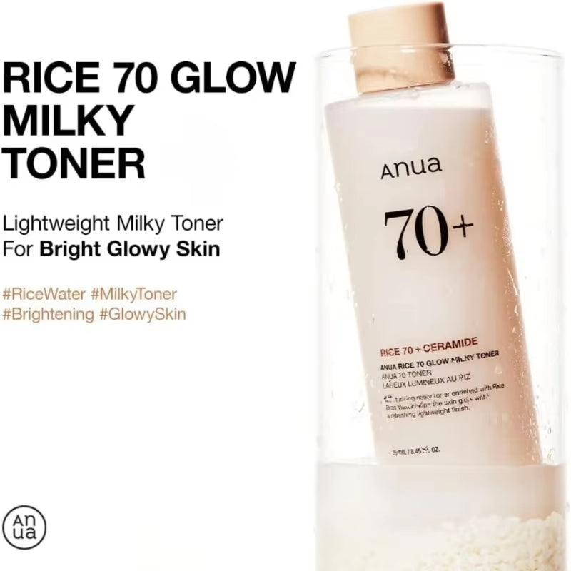 Anua Rice 70 Glowing Milky Toner Brightening Niacinamide Serum Toner Face Toner for Glass Skin Korean Skin Care Beauty Products