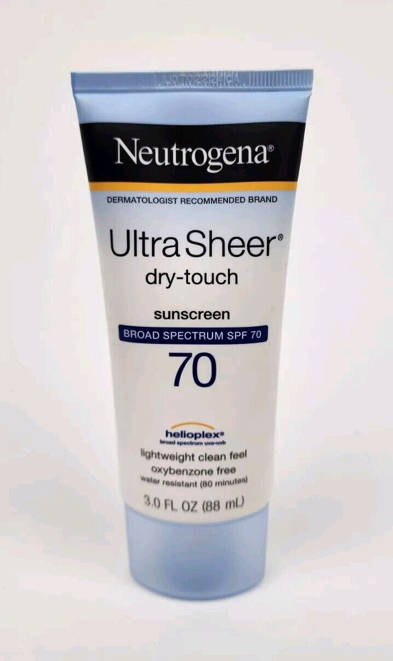 Neutrogena Ultra Sheer Dry-Touch SPF 70 Sunscreen Lotion 3.0 Fl Oz Exp 12/2026