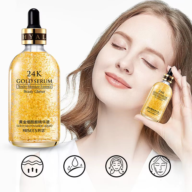 24K Gold Face Serum Korean Skin Care Product Nicotinamide Liquid Skin Care Products Facial Essence Beauty Products Face Care