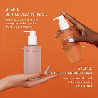 Gentle Cleansing Foam - Korean Face Wash for All Skin Types, Moisturizes & Rejuvenates, Removes Dirt & Impurities, Softens Skin, Hydrating Cleanser