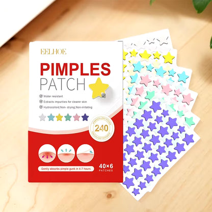 240Pcs New High-End Pimple Patch Acne Patches Heart/Star Shape Acne Dots Patches Moisturizes for Covering Zits and Blemishes